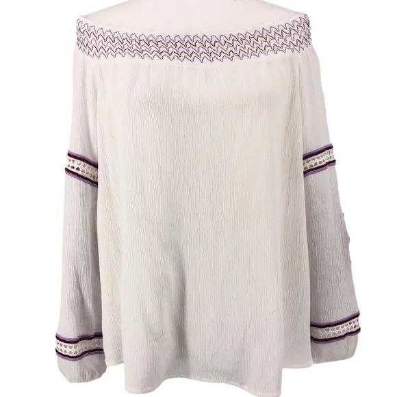 INC Off the Shoulder Embroidered Blouse Size XL - Picture 13 of 13